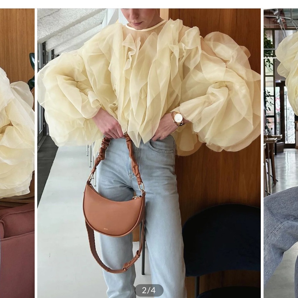 Yellow Ruffled Blouse - Picture 2 of 4